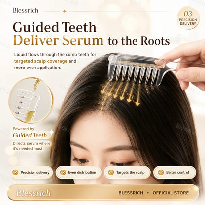Transparent Hair Oil Applicator Comb With Serum