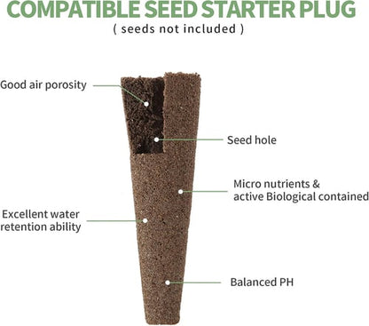 Seed Pods Replacement Root Growth Sponges Compatible with AeroGarden(50pcs Pack)