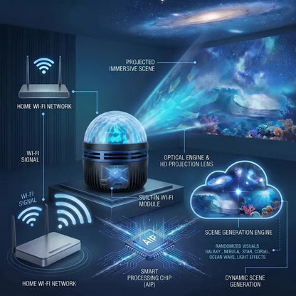 💖🎁SEAGRIL® 360° Smart Holographic Starry Sky Projector (HD Smart Dynamic 5D)