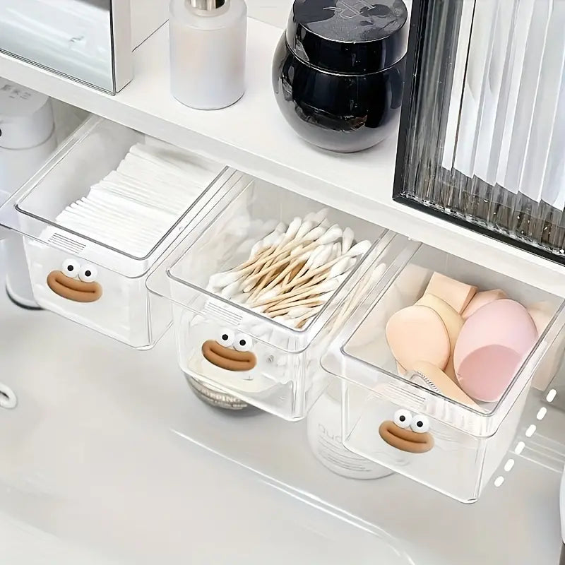 Pull-Out Transparent Drawer Storage Box - Pack Of 2