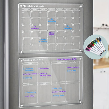 Magnetic Schedule Planner For Fridge【Permanently reusable】