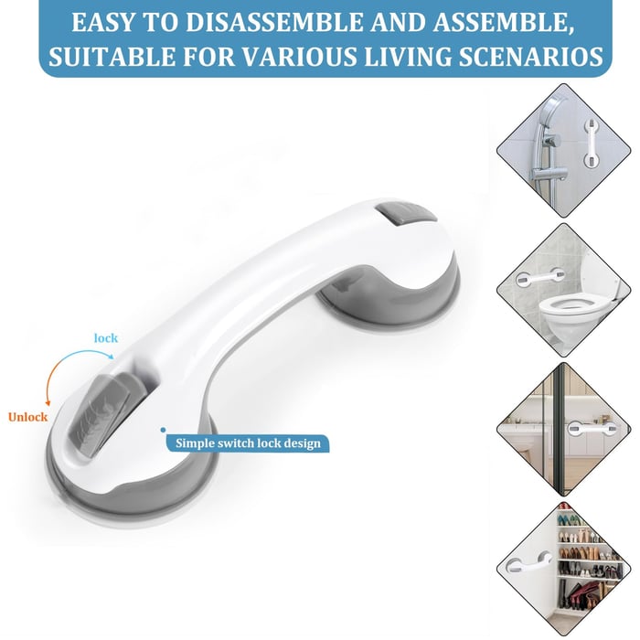 Suction Cup Bathroom Handle, Pack of 2