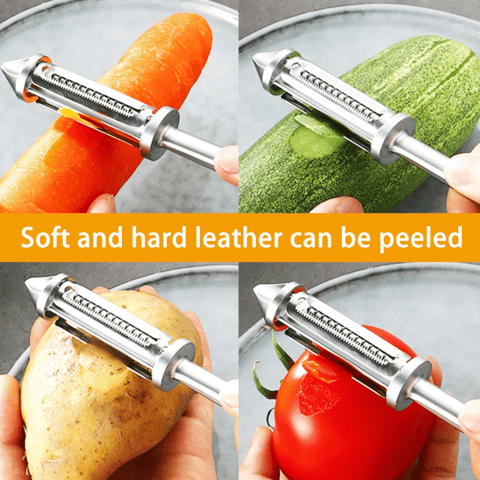 Multifunctional vegetable peeler made of stainless steel