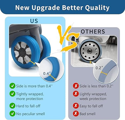Luggage Wheel Protection Covers for 8 Spinner Wheels Luggage - Pack Of 8