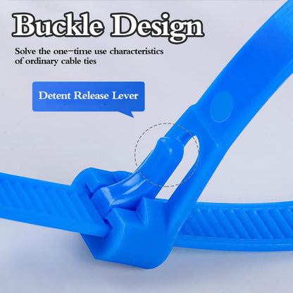 Buckle Self-locking Premium Nylon Cable Wire Ties - Pack Of 100