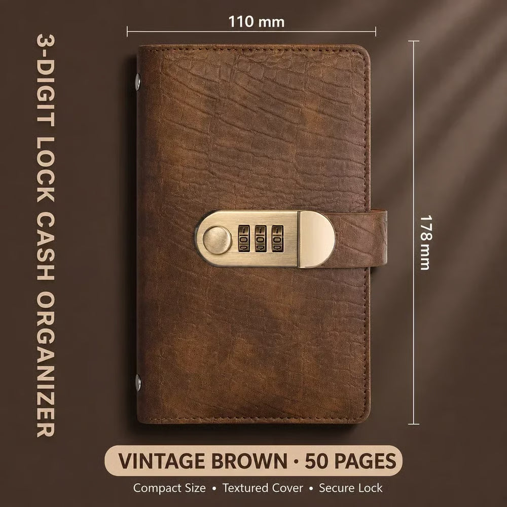 VaultMate™ Savings Book – Lockable Cash Organizer & Savings Planner