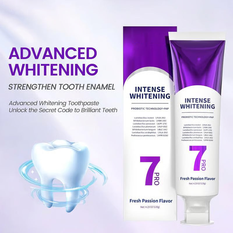 New 7-Pro Intensive Toothpaste | Upgraded Purple Formula with 7 Probiotics | Deep Enamel Repair & Long-Lasting Freshness