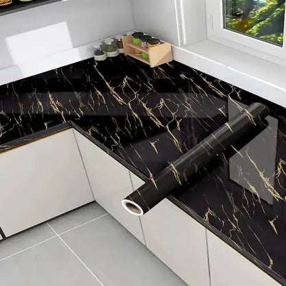 Gold Marble Pattern Self-Adhesive Wallpaper Roll (60x500cm)