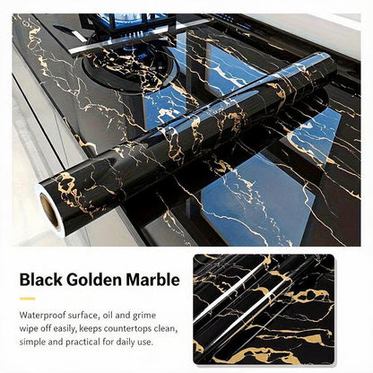 Gold Marble Pattern Self-Adhesive Wallpaper Roll (60x500cm)