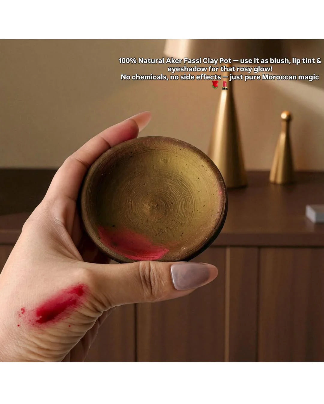 Traditional Moroccan Lipstick Aker Fassi Clay Pot
