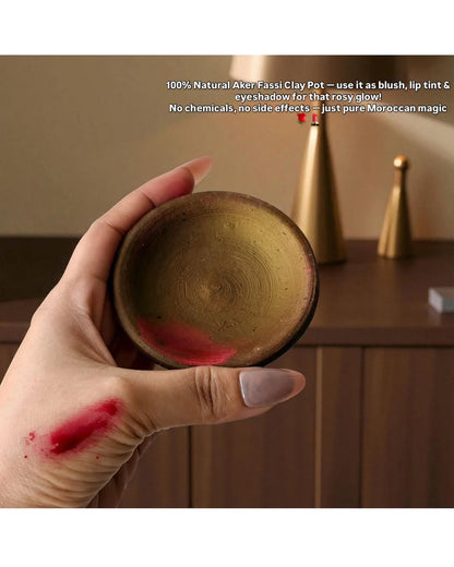Traditional Moroccan Lipstick Aker Fassi Clay Pot