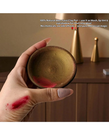 Traditional Moroccan Lipstick Aker Fassi Clay Pot