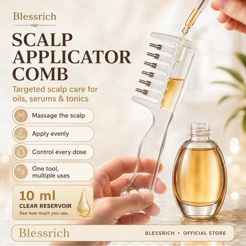 Transparent Hair Oil Applicator Comb With Serum