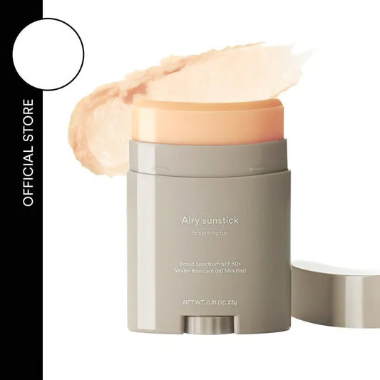 Airy Sunstick Smoothing Bar SPF50 (Single/Duo) | Matt Finish, Non-Sticky Sun Protection for Face and Body, Long-lasting, UV Protector sunscreen(0.81 oz)