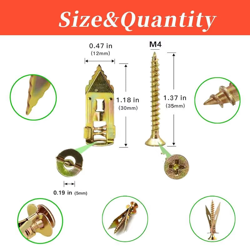 Self Drilling Drywall Anchors with Screws Kit (Pack Of 60)