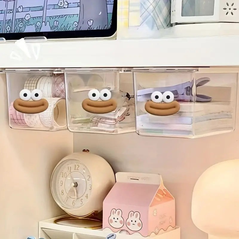 Pull-Out Transparent Drawer Storage Box - Pack Of 2