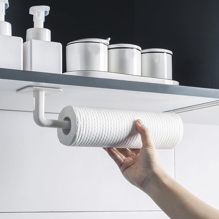 Paper Towel Holder Self Adhesive Heavy Duty Plastic Towel Hook Kitchen Hook - Pack Of 4