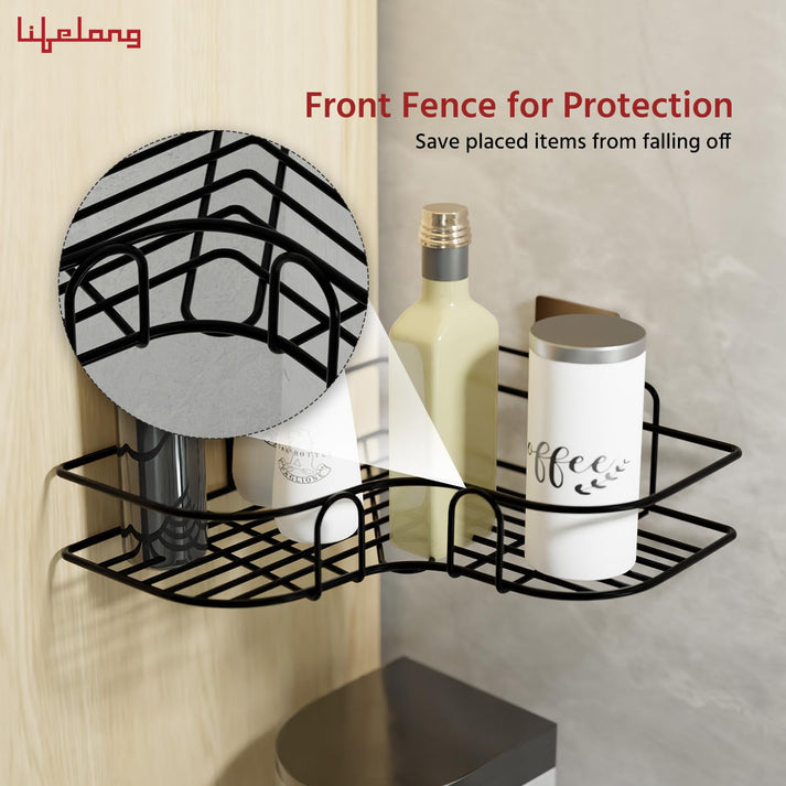 Self-Adhesive Shelves for Corner Walls for Bathroom - Pack Of 2