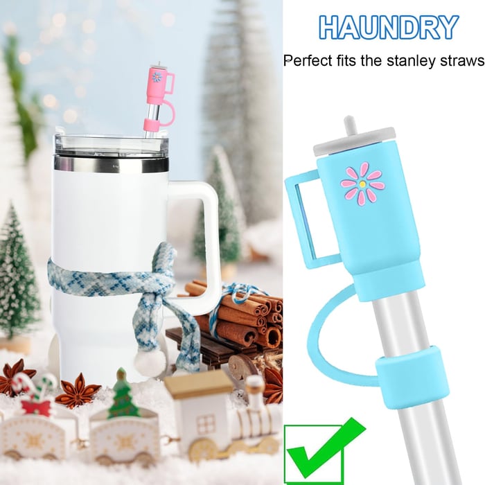 Cute Straw Cap Covers For The Stanley Cup - Pack Of 6