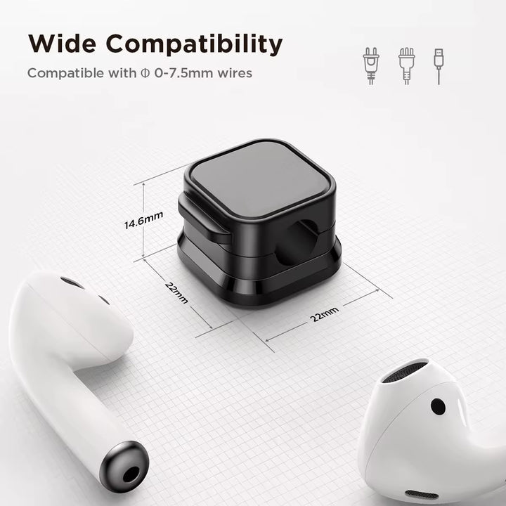 MagnaClip Magnetic Cable Organizer - Pack Of 6