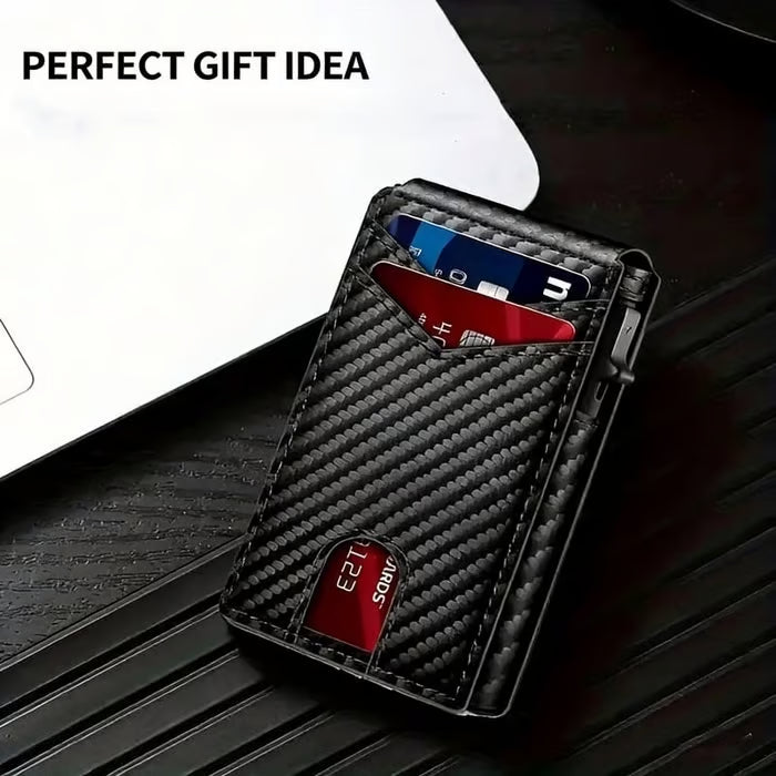 Pop-Up Slim Wallet for Men – RFID Blocking Aluminium Card Holder