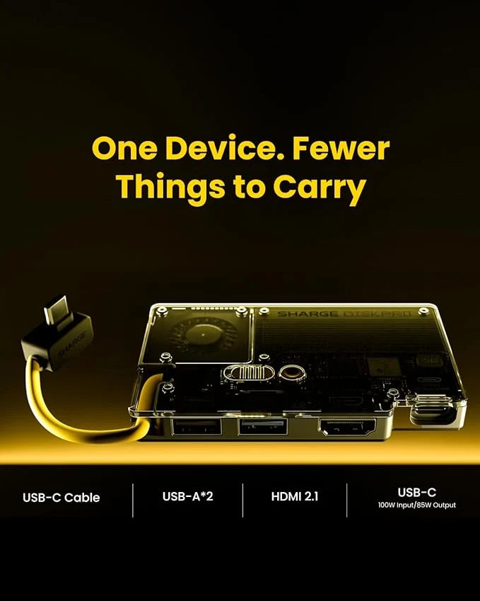 Disk Pro | 4-ports Hub丨Ice-storm Cooler丨Max 4TB丨10Gbps丨MagSafe Compatible丨HDMI 2.1丨Built-in Cable