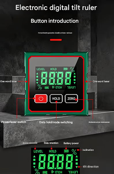 🔥4-Side Magnetic Digital Angle Gauge with Laser