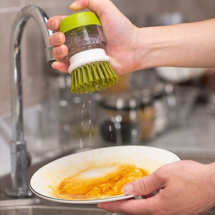Kitchen Soap Dispensing Palm Brush