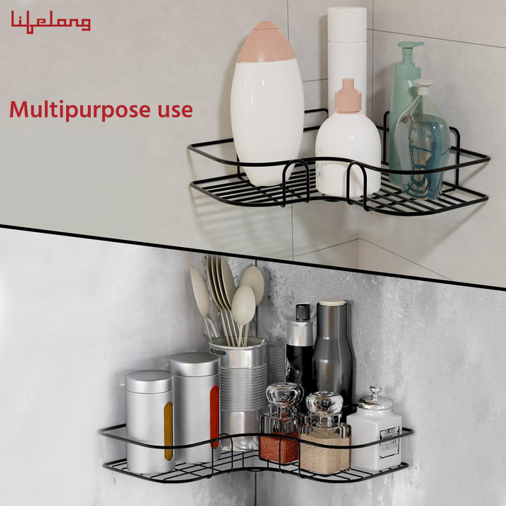 Self-Adhesive Shelves for Corner Walls for Bathroom - Pack Of 2