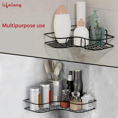Self-Adhesive Shelves for Corner Walls for Bathroom - Pack Of 2