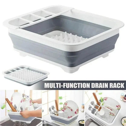 Kitchen Foldable Dish Rack with Drainer