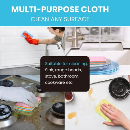 Rainbow Non-Scratch Cleaning Cloths (12 Layers Pack)
