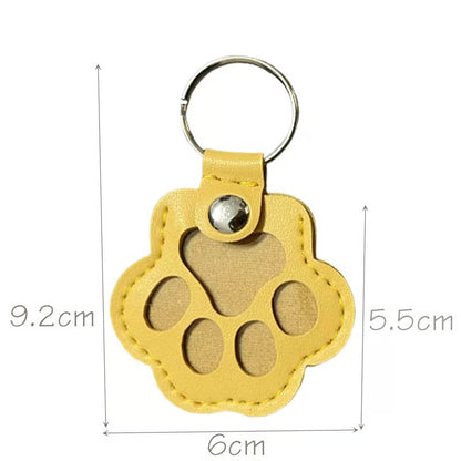 Pet Paw Shaped Leather Keychain - 4PCS