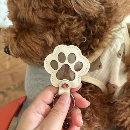 Pet Paw Shaped Leather Keychain - 4PCS