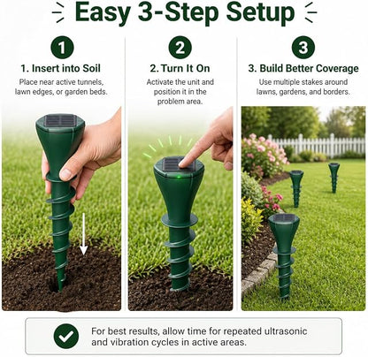 ☘️Solar Powered Waterproof Screw Mole Repellent
