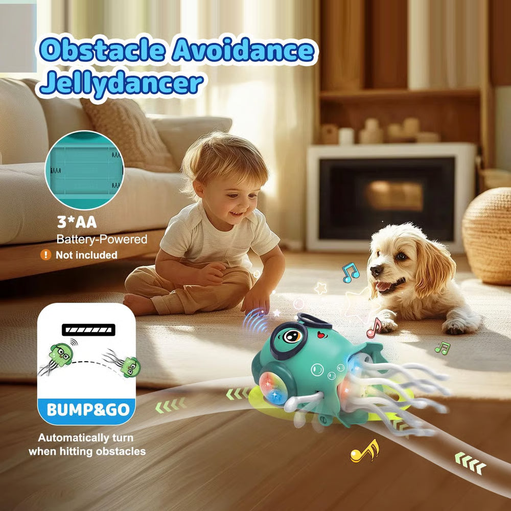 🏆Hot Sale⚡Magic Dancing Jellyfish Toy： LED Lights, Music & Smart Obstacle Avoidance
