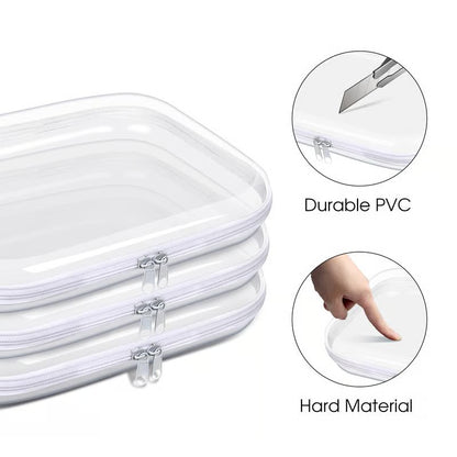 Clear Hard Shell Zipper Case 3PCS
