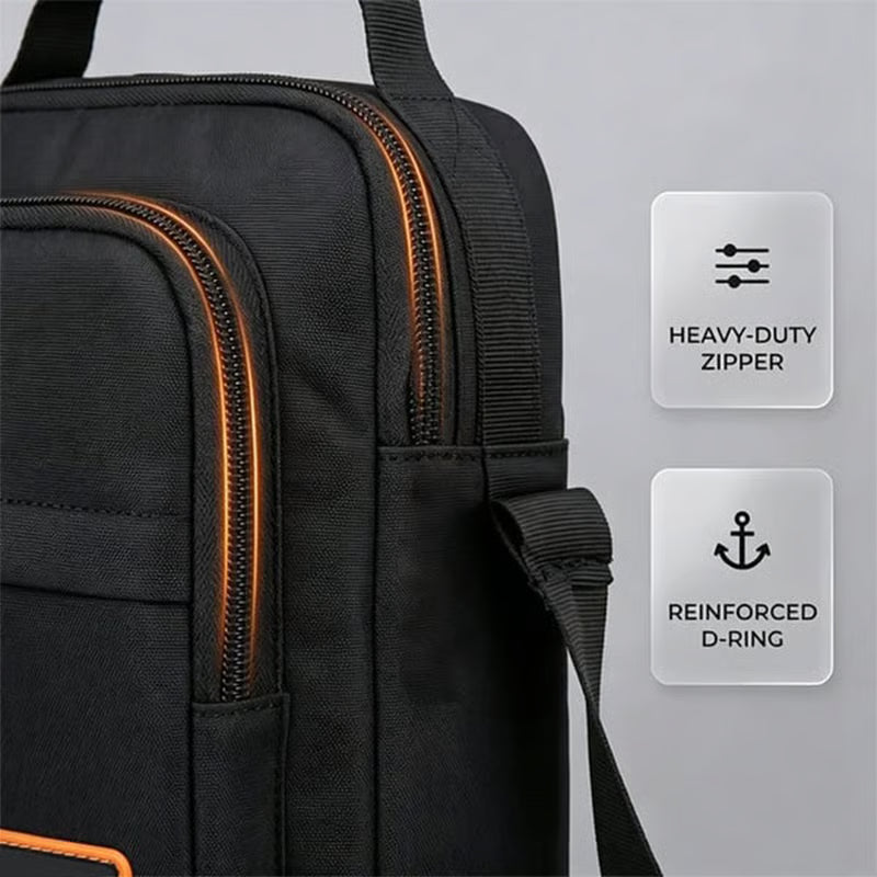 Men’s Oxford Crossbody Sling Bag – Water-Resistant, Multi-Pocket Daily Bag