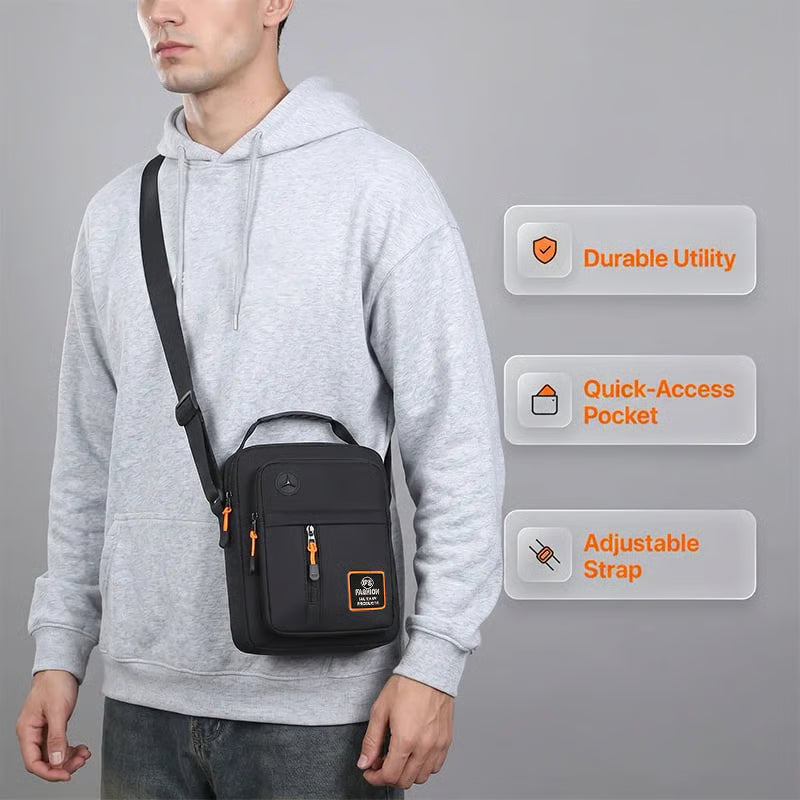 Men’s Oxford Crossbody Sling Bag – Water-Resistant, Multi-Pocket Daily Bag