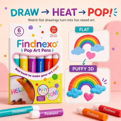 3D Relief Art Pen SET OF 12 – Turn Flat Drawings Into Touchable 3D Art