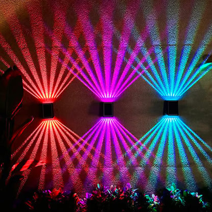 4 LED Solar Colorful Wall Lights Outdoor Light Waterproof