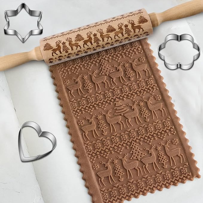 Christmas Wooden Rolling Pins