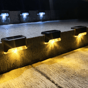 LED Solar Lamp Path Staircase Outdoor Waterproof Wall Light Pack of 4