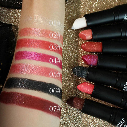 Matte Long Lasting Lipstick With Fine Glitter