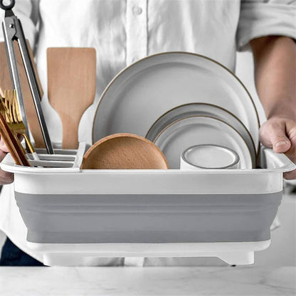 Kitchen Foldable Dish Rack with Drainer