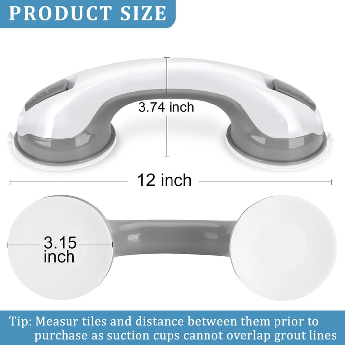 Suction Cup Bathroom Handle, Pack of 2