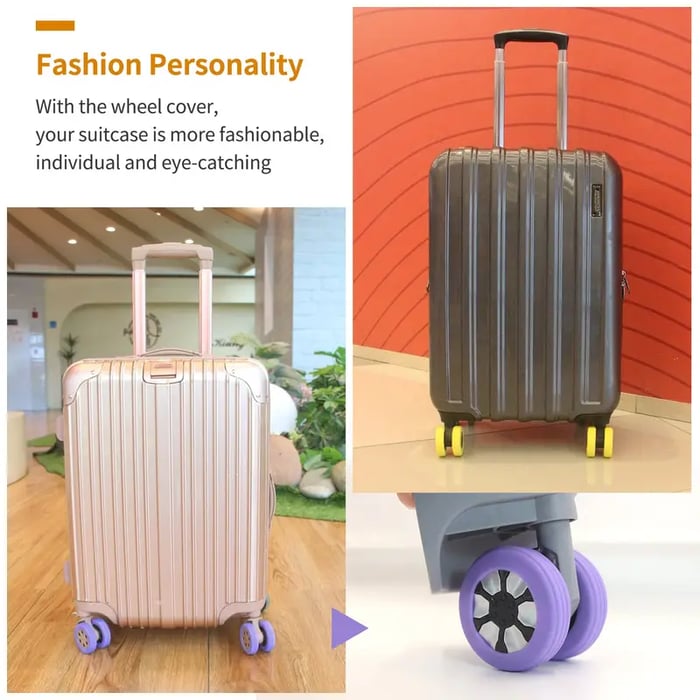 Luggage Wheel Protection Covers for 8 Spinner Wheels Luggage - Pack Of 8