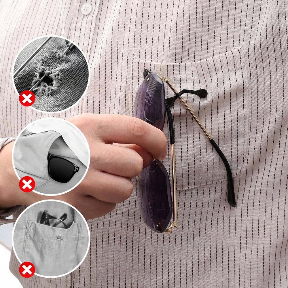 Pack Of 3 Magnetic Eyeglass Holder Clip – Glasses, Sunglasses, ID Badge & Headphone Holder