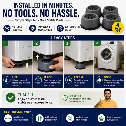 ANTI-VIBRATION PADS FOR WASHING MACHINE - 4 PCS