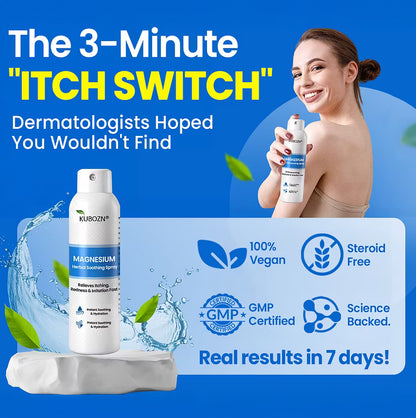 KUBOZN® Magnesium Herbal Spray – Fast Relief for Psoriasis & Eczema | No-Rub, Steroid-Free (IMPORTED)
